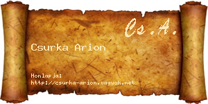 Csurka Arion névjegykártya
